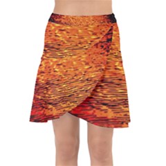 Red Waves Flow Series 1 Wrap Front Skirt by DimitriosArt