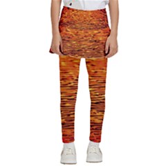 Red Waves Flow Series 1 Kids  Skirted Pants by DimitriosArt