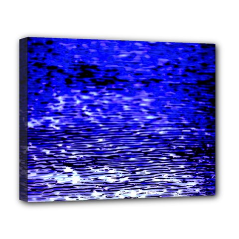 Blue Waves Flow Series 1 Deluxe Canvas 20  X 16  (stretched) by DimitriosArt