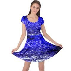 Blue Waves Flow Series 1 Cap Sleeve Dress by DimitriosArt