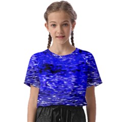 Blue Waves Flow Series 1 Kids  Basic Tee by DimitriosArt