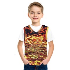 Yellow Waves Flow Series 1 Kids  Basketball Tank Top by DimitriosArt