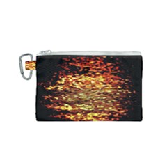 Yellow Waves Flow Series 1 Canvas Cosmetic Bag (small) by DimitriosArt