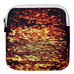 Yellow Waves Flow Series 1 Mini Square Pouch by DimitriosArt