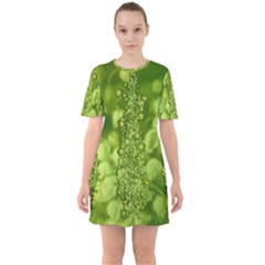 Green Fresh  Lilies Of The Valley The Return Of Happiness So Decorative Sixties Short Sleeve Mini Dress by pepitasart