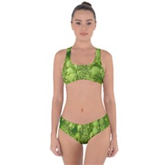 Green Fresh  Lilies Of The Valley The Return Of Happiness So Decorative Criss Cross Bikini Set by pepitasart