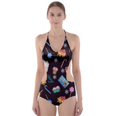 New Year Cut-out One Piece Swimsuit by SychEva