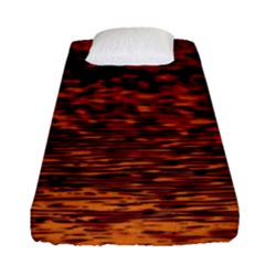 Red Waves Flow Series 2 Fitted Sheet (single Size) by DimitriosArt