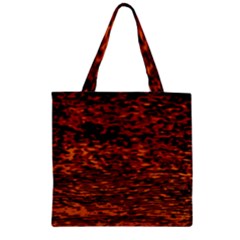 Red Waves Flow Series 2 Zipper Grocery Tote Bag by DimitriosArt