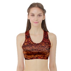 Red Waves Flow Series 2 Sports Bra with Border