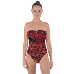 Red Waves Flow Series 2 Tie Back One Piece Swimsuit