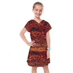 Red Waves Flow Series 2 Kids  Drop Waist Dress