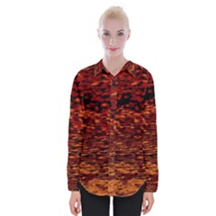 Red Waves Flow Series 2 Womens Long Sleeve Shirt