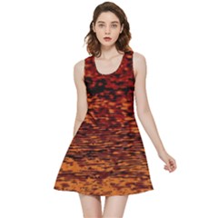 Red Waves Flow Series 2 Inside Out Reversible Sleeveless Dress