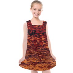 Red Waves Flow Series 2 Kids  Cross Back Dress