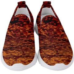 Red Waves Flow Series 2 Kids  Slip On Sneakers