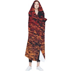 Red Waves Flow Series 2 Wearable Blanket