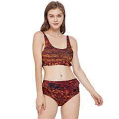 Red Waves Flow Series 2 Frilly Bikini Set