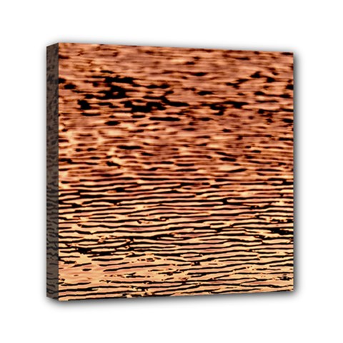 Orange  Waves Flow Series 1 Mini Canvas 6  X 6  (stretched) by DimitriosArt