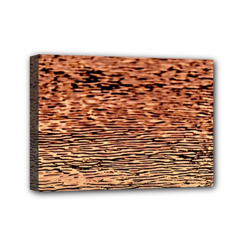 Orange  Waves Flow Series 1 Mini Canvas 7  X 5  (stretched) by DimitriosArt