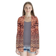 Orange  Waves Flow Series 1 Drape Collar Cardigan by DimitriosArt