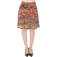 Orange  Waves Flow Series 1 Velvet High Waist Skirt