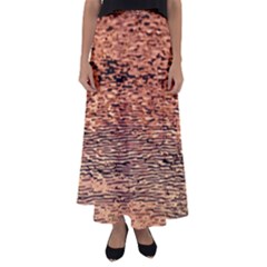 Orange  Waves Flow Series 1 Flared Maxi Skirt by DimitriosArt