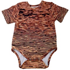 Orange  Waves Flow Series 1 Baby Short Sleeve Onesie Bodysuit by DimitriosArt