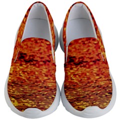 Red Waves Flow Series 2 Kids Lightweight Slip Ons by DimitriosArt