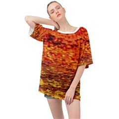 Red Waves Flow Series 2 Oversized Chiffon Top by DimitriosArt