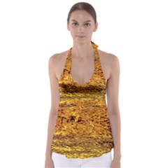 Gold Waves Flow Series 1 Babydoll Tankini Top by DimitriosArt