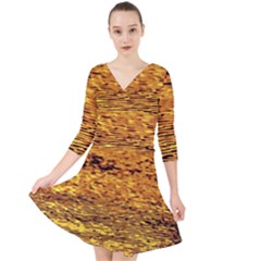 Gold Waves Flow Series 1 Quarter Sleeve Front Wrap Dress