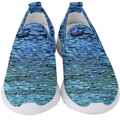 Blue Waves Flow Series 2 Kids  Slip On Sneakers by DimitriosArt