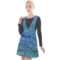 Blue Waves Flow Series 2 Plunge Pinafore Velour Dress by DimitriosArt