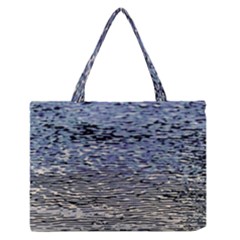 Silver Waves Flow Series 1 Zipper Medium Tote Bag by DimitriosArt
