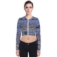 Silver Waves Flow Series 1 Long Sleeve Zip Up Bomber Jacket by DimitriosArt