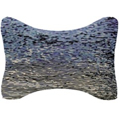 Silver Waves Flow Series 1 Seat Head Rest Cushion by DimitriosArt