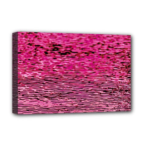 Pink  Waves Flow Series 1 Deluxe Canvas 18  X 12  (stretched) by DimitriosArt