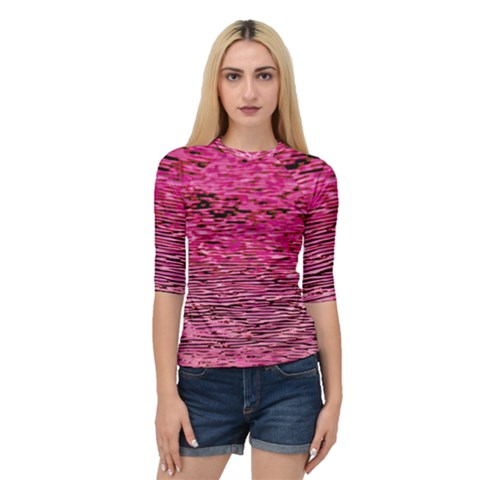 Pink  Waves Flow Series 1 Quarter Sleeve Raglan Tee by DimitriosArt