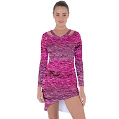 Pink  Waves Flow Series 1 Asymmetric Cut-out Shift Dress by DimitriosArt