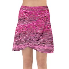 Pink  Waves Flow Series 1 Wrap Front Skirt by DimitriosArt