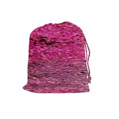 Pink  Waves Flow Series 1 Drawstring Pouch (large) by DimitriosArt