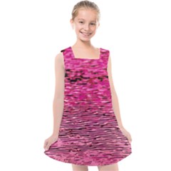 Pink  Waves Flow Series 1 Kids  Cross Back Dress by DimitriosArt