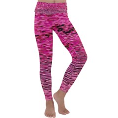 Pink  Waves Flow Series 1 Kids  Lightweight Velour Classic Yoga Leggings by DimitriosArt