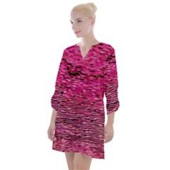 Pink  Waves Flow Series 1 Open Neck Shift Dress by DimitriosArt
