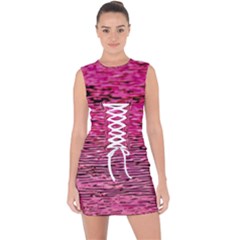 Pink  Waves Flow Series 1 Lace Up Front Bodycon Dress by DimitriosArt