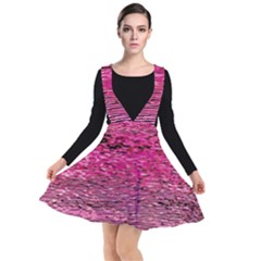 Pink  Waves Flow Series 1 Plunge Pinafore Dress by DimitriosArt