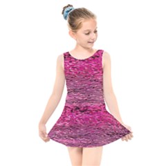 Pink  Waves Flow Series 1 Kids  Skater Dress Swimsuit by DimitriosArt