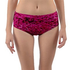 Pink  Waves Flow Series 1 Reversible Mid-waist Bikini Bottoms