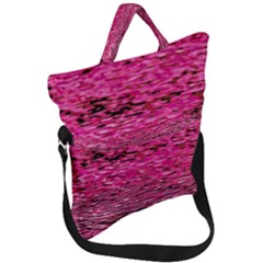 Pink  Waves Flow Series 1 Fold Over Handle Tote Bag by DimitriosArt